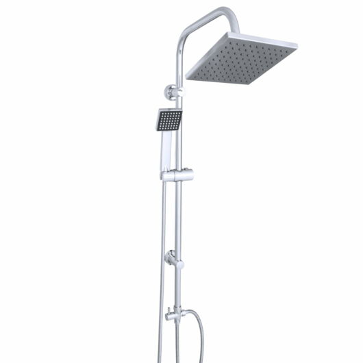 Zen9 esőztető zuhanyszett szögletes zuhanyfejjel króm