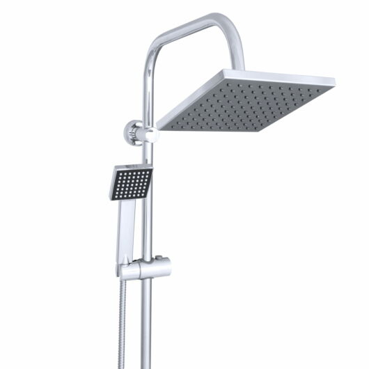 Zen9 esőztető zuhanyszett szögletes zuhanyfejjel króm