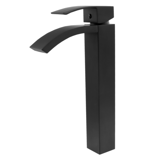 Kaskada magasított fürdőszobai mosdó csaptelep fekete