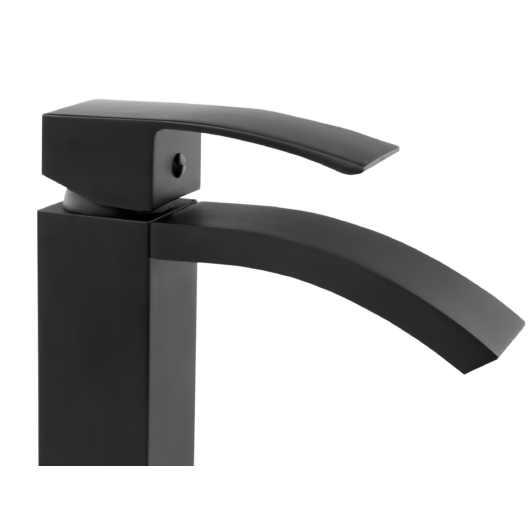 Kaskada magasított fürdőszobai mosdó csaptelep fekete