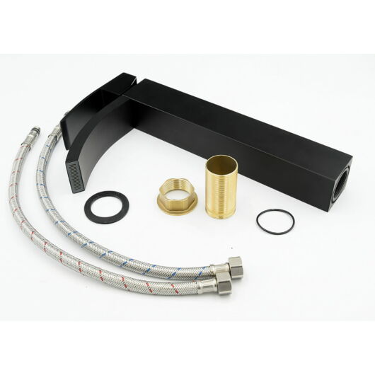 Kaskada magasított fürdőszobai mosdó csaptelep fekete