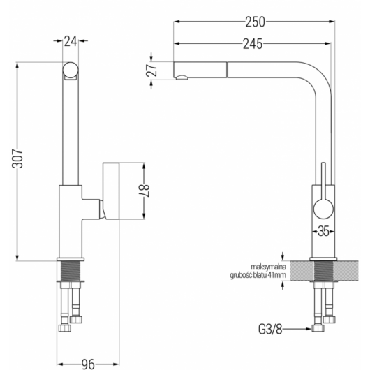 Flora konyhai csaptelep fehér