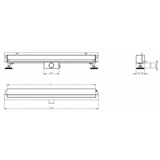 Mexen Flat wall süllyesztett oldalfali zuhanylefolyó króm
