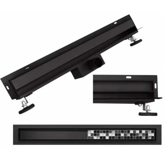 Mexen Flat wall süllyesztett oldalfali zuhanylefolyó fekete