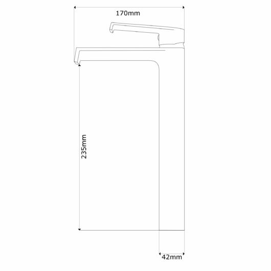 Axel magasított fürdőszobai mosdó csaptelep fekete