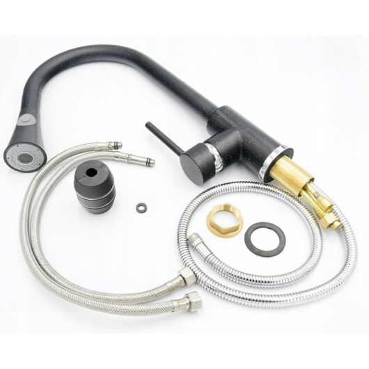 Taru konyhai csaptelep fekete-szemcsés