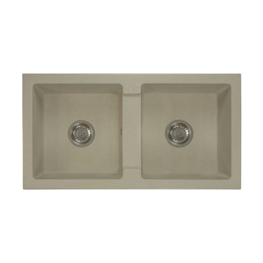 Borys kétmedencés gránit mosogató szifonnal bézs