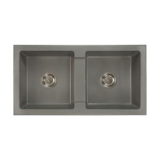 Borys kétmedencés gránit mosogató szifonnal szürke