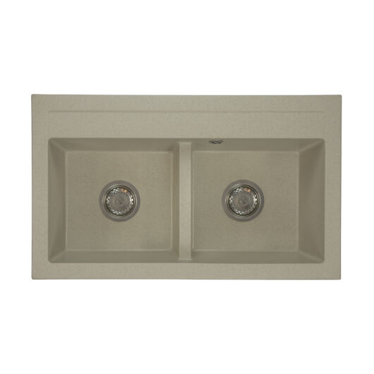 Franek kétmedencés gránit mosogató szifonnal bézs