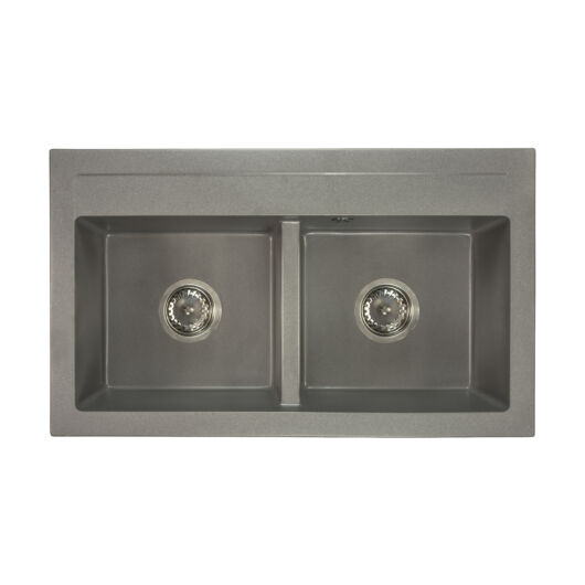 Franek kétmedencés gránit mosogató szifonnal szürke