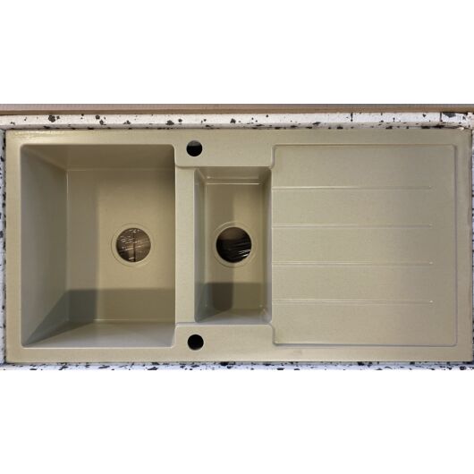 Next2 gyümölcsmosós gránit mosogató automata dugóemelő, szifonnal, bézs-szemcsés