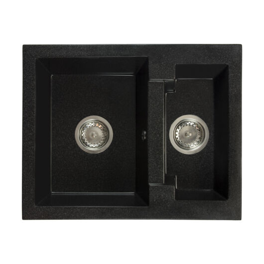 Yogi gyümölcsmosós gránit mosogató szifonnal fekete-szemcsés