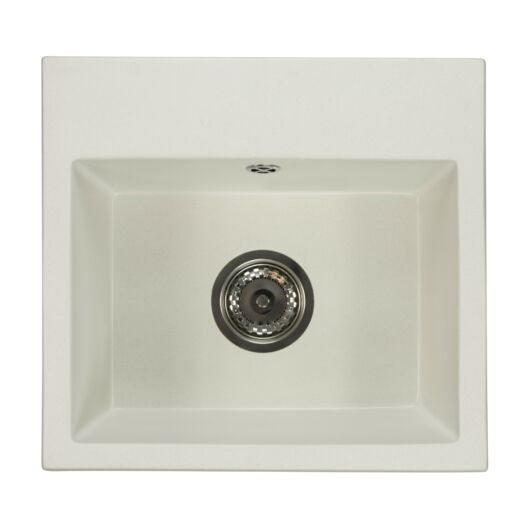 Mini Don egymedencés gránit mosogató automata szűrőkosaras leeresztővel fehér