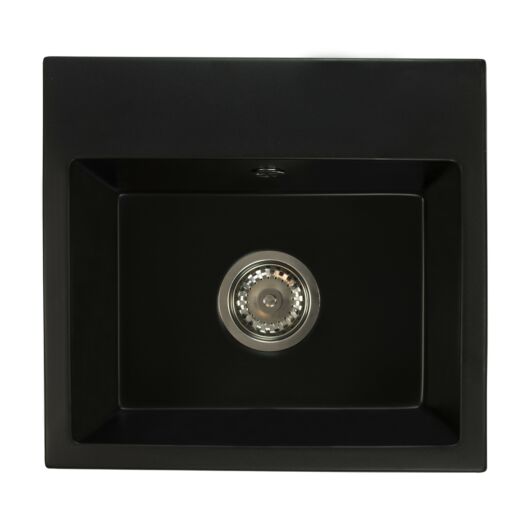 Mini Don egymedencés gránit mosogató automata szűrőkosaras leeresztővel fekete