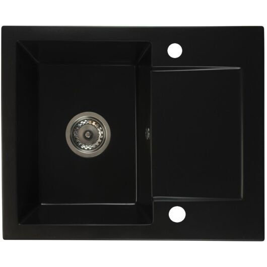 DONZO egymedencés gránit mosogató automata dugóemelő, szifonnal, fekete