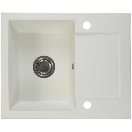 DONZO egymedencés gránit mosogató automata dugóemelő, szifonnal, fehér