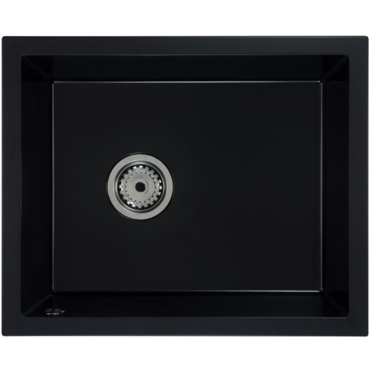 FELEIX 50 egymedencés gránit mosogató automata dugóemelő, szifonnal, fekete