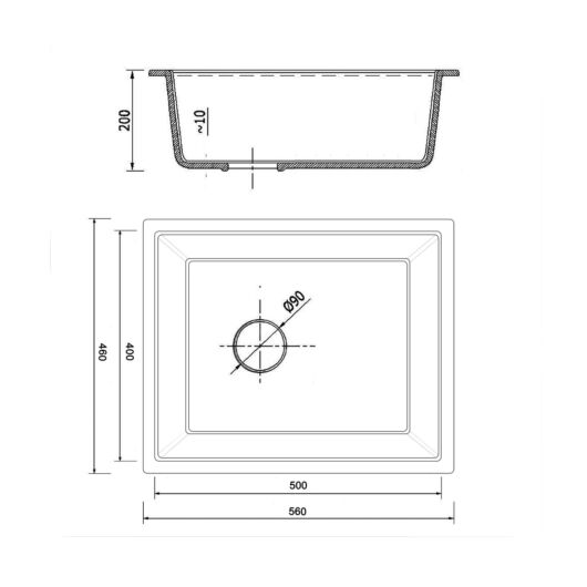 FELIX 50 egymedencés gránit mosogató méretek, bézs