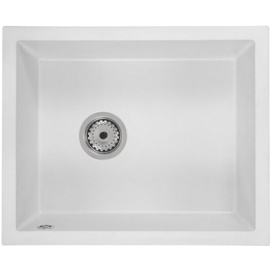 FELEIX 50 egymedencés gránit mosogató automata dugóemelő, szifonnal, fehér