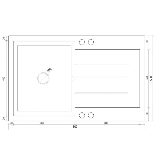 Roxy gránit mosogató méret