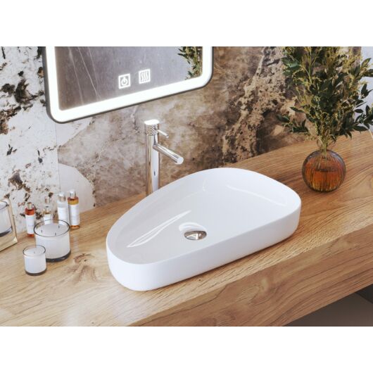 Gamma Elia mosdókagyló, aszimmetrikus ovális, beépíthető