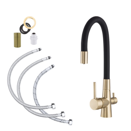 Flex három utas konyhai csaptelep flexibilis kifolyóval