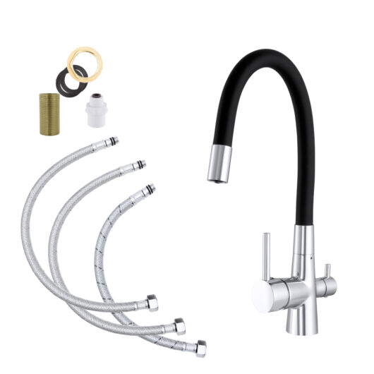 Flex három utas konyhai csaptelep flexibilis kifolyóval