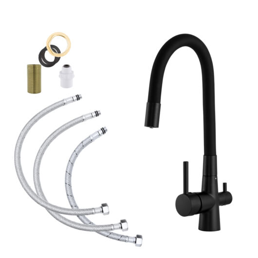 Flex három utas konyhai csaptelep flexibilis kifolyóval