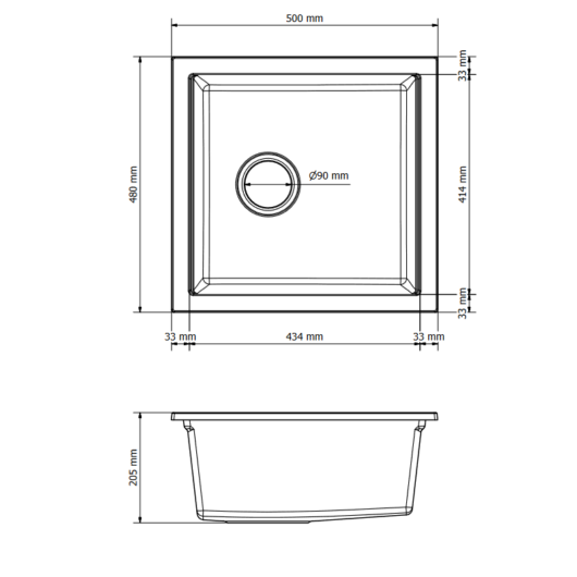 Gamma Decor 4850 gránit mosogató, szifonnal, bézs