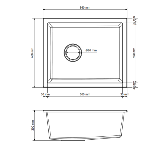 Gamma Decor 5040 gránit mosogató, szifonnal, fehér