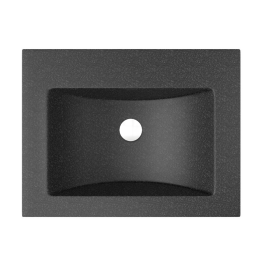 PRIMO gránit mosdókagyló fekete-szemcsés színben