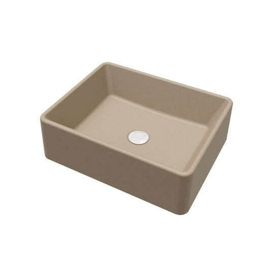 KLARA pultra építhető gránit mosdókagyló bézs színben