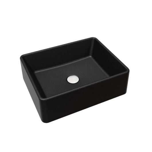 KLARA pultra építhető gránit mosdókagyló fekete-szemcsés színben