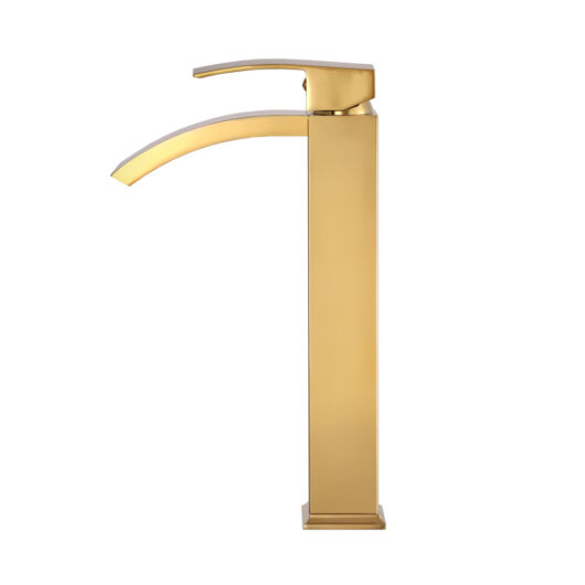 Kaskada magasított fürdőszobai mosdó csaptelep arany