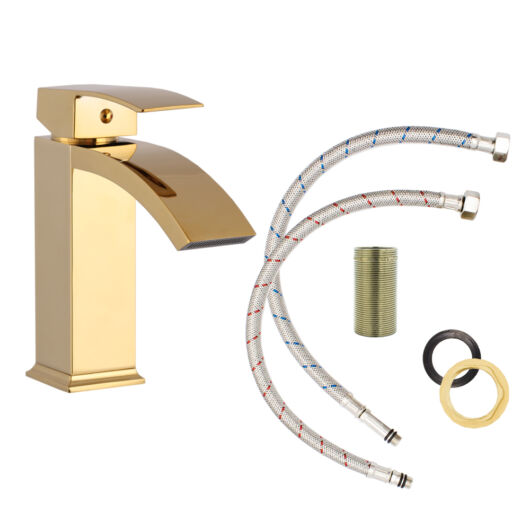 Kaskada fürdőszobai mosdó csaptelep arany