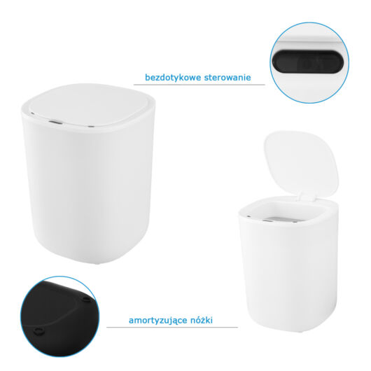 Gamma konyhai hulladéktároló, szenzoros, fehér