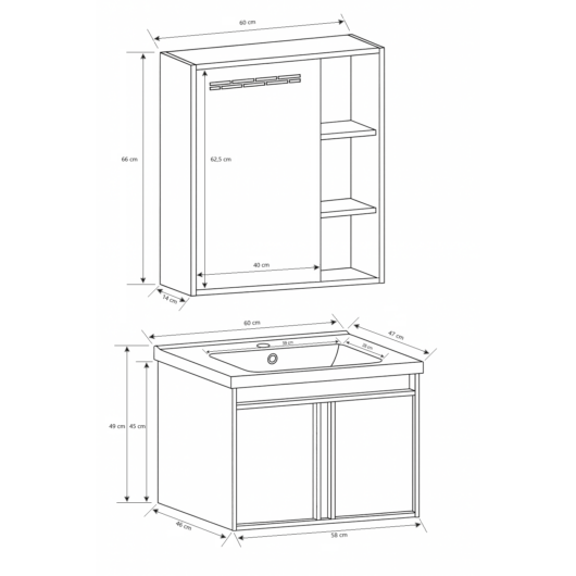 Toscana fürdőszobai szett méretek