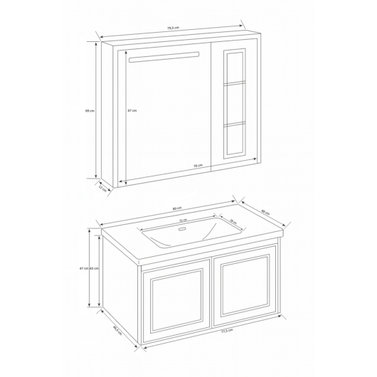 Marbella fürdőszobai szett méretek