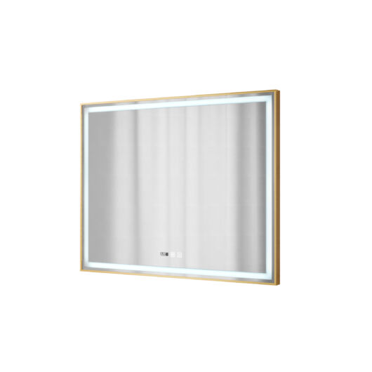 Lustro téglalap alakú fürdőszobai led tükör, rosegold, 100x80 cm
