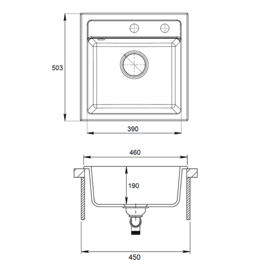 Start New egymedencés gránit mosogató méret