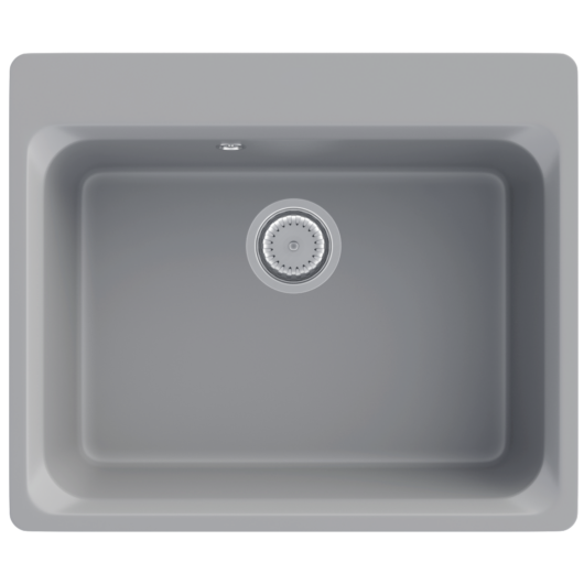 Lille egymedencés gránit mosogató automata dugóemelő, szifonnal, szürke