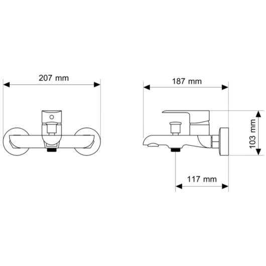 Pico fürdőszobai kádtöltő csaptelep króm