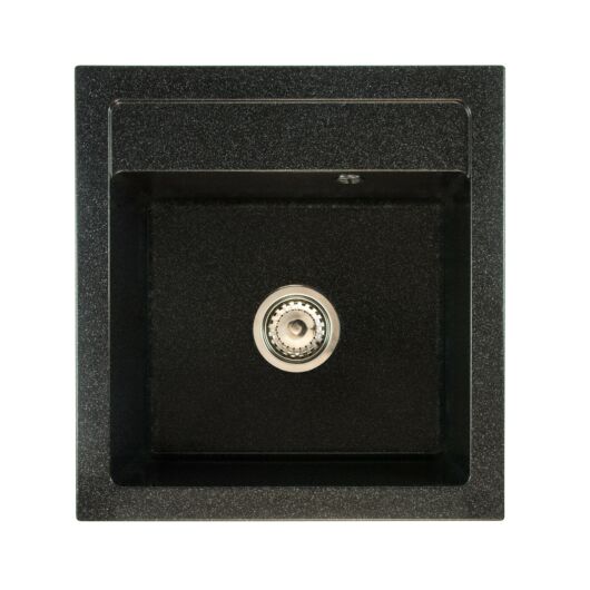 Big Don egymedencés gránit mosogató szifonnal fekete-szemcsés