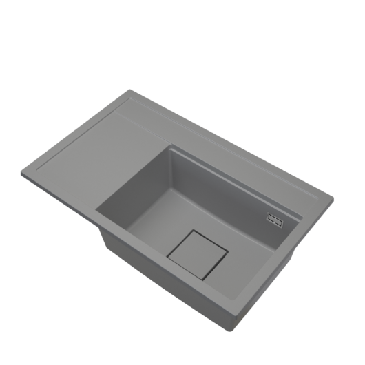 Gamma Quadro 8151 jobbos gránit mosogató, szifonnal, szürke színben