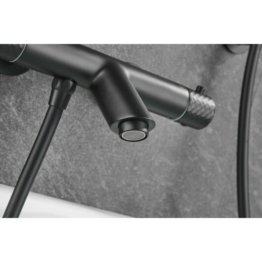 ROY PRO termosztatikus fali, kádtöltő csaptelep fekete