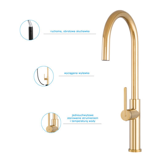 Slender konyhai csaptelep arany