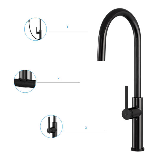 Slender konyhai csaptelep fekete