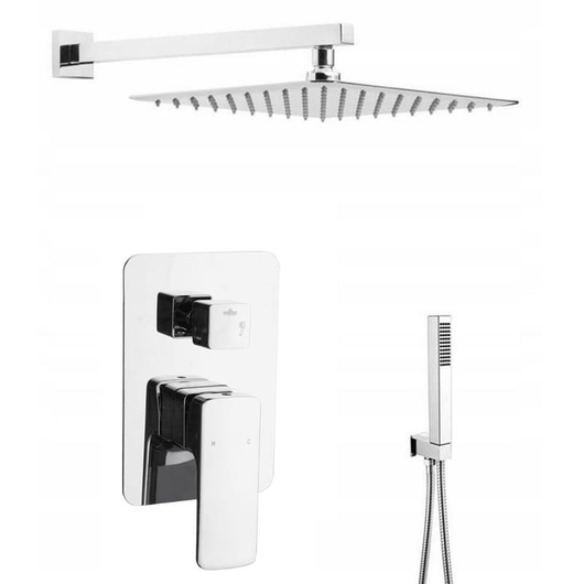 Zen6 fürdőszobai zuhanyszett beépíthető fali keverőcsappal és esőztető zuhanyfejjel króm