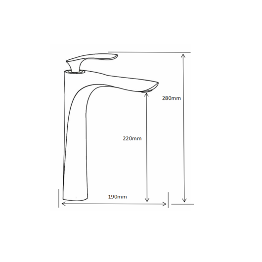 Lily magasított fürdőszobai mosdó csaptelep fekete