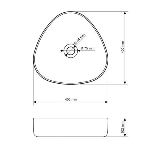 Gamma Vaso mosdókagyló, aszimmetrikus ovális